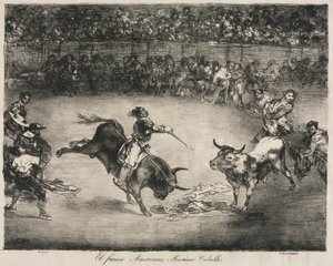 Os touros de Bordeaux: o famoso americano, Mariano Ceballos, 1825. de Francisco de Goya