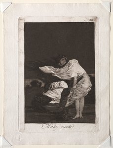 Os Caprichos: uma noite ruim, 1799. de Francisco de Goya