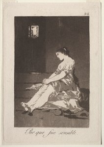 Os Caprichos: porque ela era suscetível, 1799. de Francisco de Goya