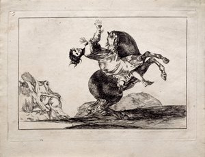 O sequestrador de cavalos da série Los Disparates Follies, 1815-1819 de Francisco de Goya