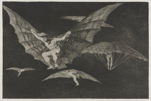 Os Provérbios: Uma Maneira de Voar, 1864. de Francisco de Goya