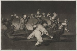 Os provérbios: se Marion vai dançar, então ela tem que tomar as consequências, 1864. de Francisco de Goya