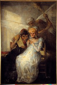 Tempo ou Pintura Antiga de Francisco de Goya (1746-1828) 1808 Sol. 1,81x1,25 m Lille, museu de belas artes - Tempo ou da Mulher Velha. Pintura de Francisco de Goya (1746-1828) de Francisco de Goya