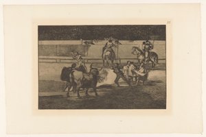 Torero com lagartas em chamas
Banderillas de fuego
Tourada (título da série)
La Taureaumachie (título da série)
La Tauromaquia (título da série) de Francisco de Goya