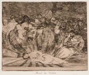 «Truth has Died» (A Verdade Morreu), da série «Os Desastres da Guerra» de Francisco de Goya