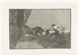 Uitdaging van Martincho na arena van Zaragosa A imprudência de Martincho na Plaza de Zaragoza Tourada (título da série) Stierenvechten (título da série) de Francisco de Goya
