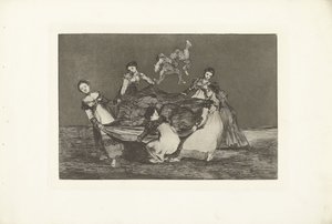 Loucura Feminina Diferente Feminino Los Disparates (As loucuras) Los Proverbios (Os Provérbios) (título da série) de Francisco de Goya