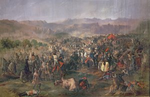 Batalha de Las Navas de Tolosa na qual os reis de Castela derrotaram os almóadas em 1212 (óleo sobre tela) de Francisco de Paula van Halen