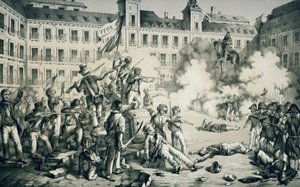 Revolução Espanhola de 1854 (litografia) de Francisco de Paula van Halen