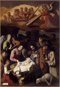 Adoração dos Pastores Pintura de Francisco de Zurbaran (1598-1664) Sol do século XVII. 2,67 x 1,85 m. Grenoble. Museu de Belas Artes de Francisco de Zurbaran