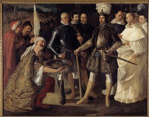 Reconquista: "A rendição de Sevilha perante Fernando III Rei de Castela e Leão" os mouros entregaram as chaves da cidade ao rei de Castela em 22/12/1248. Pintura de Francisco de Zurbaran (1598-1664) 1634.Sun. 157,5x208,2 cm Colecção privada