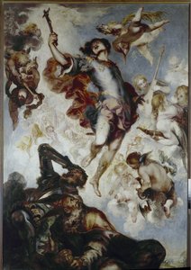 O Triunfo de Hermenegilde (Príncipe e Mártir Visigodo, ca. 560-585) - Óleo sobre tela de Francisco the Younger Herrera