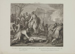 A destruição de deuses pagãos por Mieszko I da Polónia por Smuglewicz, Franciszek (1745-1807). Litografia, Fim do século XVIII. Colecção Privada