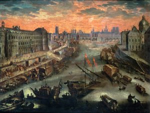 Vista de Paris da Pont Royal de Franco Flemish School