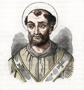 Antiquito: representação do Papa Fabien (Fabian ou Fabiano ou Fabianus) (236-250) Desenho de "Misteri del Vaticano" de Franco Mistrali de Franco Mistrali