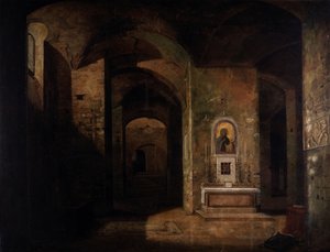 A cripta da basílica de San Martino ai Monti em Roma de Francois-Marius Granet
