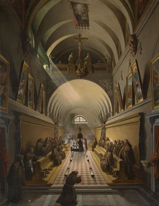 Interior de um convento capuchinho de Francois-Marius Granet