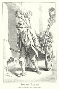 Vendedora de vassouras (gravura) de Francois (after) Boucher