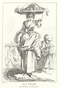 Vendedor de creme (gravura) de Francois (after) Boucher