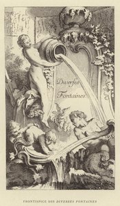 Frontispício para as Várias Fontes (gravura) de Francois (after) Boucher