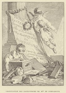 Frontispício das gravuras de Mme de Pompadour (gravura) de Francois (after) Boucher