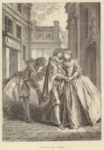 A Escola para Maridos (gravura) de Francois (after) Boucher