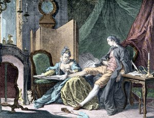 La Courtesan amoureuse: Mulher a remover o fundo de um homem - gravação por ap. Açougueiro