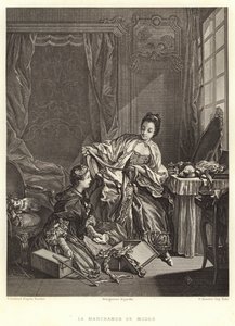 La Marchande de Modes (gravura) de Francois (after) Boucher