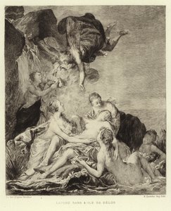 Latona na ilha de Delos (gravura) de Francois (after) Boucher