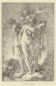 As Três Graças (gravura) de Francois (after) Boucher