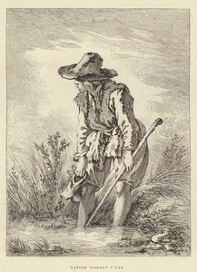 Água de Passagem Camponesa (gravação) de Francois (after) Boucher