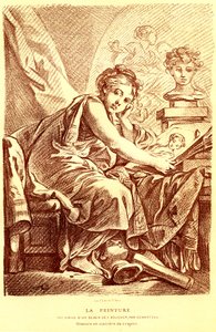 A pintura de Francois (after) Boucher