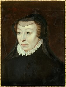 Retrato de Catherine de Medicis (Caterina de Medici) (1519-1589), Rainha de França Pintura de François Clouet (cerca de 1515-1572) Sol. 0,33x0,24 m Século XVI Chantilly, Musee Conde