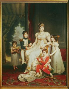 Carolina Bonaparte, irmã de Napoleão, rainha de Nápoles com os seus filhos ...