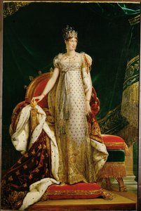 A Imperatriz Marie-Louise, em traje de cerimónia bordado com abelhas imperiais ... (óleo sobre tela)