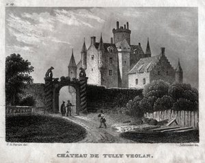 O Castelo Craighall. (Gravura, ca. 1830) de Francois Alexandre (after) Pernot