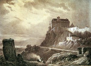 Castelo de Stirling, gravado por Villeneuve de Francois Alexandre Pernot