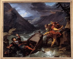 Guessle Guessle Guillaume (Wilhelm) Tell, heróis da independência suíça, é alegoricamente rebelde contra a soberania do Governador Hermann Gessler. Pintura de François Andre Vincent (1746-1816) Gueret do século XVIII. Museu de Belas Artes