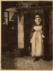 À porta da adega: uma cozinheira de François Bonvin
