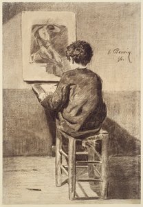 Rapaz a desenhar de François Bonvin