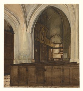 Interior da abadia de Aramont de François Bonvin