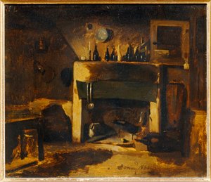 La cheminee - a lareira ... (pintura sobre tela) de François Bonvin