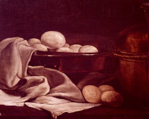 Natureza morta mostrando queijo brie de François Bonvin (1817-1887), Detalhe de François Bonvin