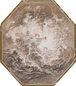 Aurora anunciando a chegada do sol da manhã, c.1765 (giz) de Francois Boucher