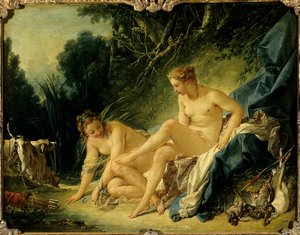 Diane deixando o banho Pintura de François Boucher (1703-1770) de François Boucher