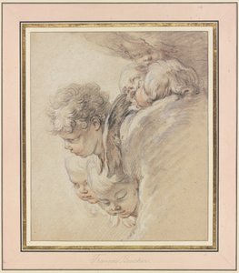 Cabeças de anjos nas nuvens (Nascimento de Cristo) de François Boucher