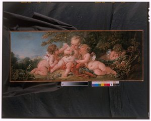 Quatro Putti em paisagem de François Boucher