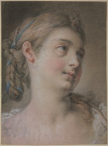 Cabeça de mulher virada para a direita de François Boucher