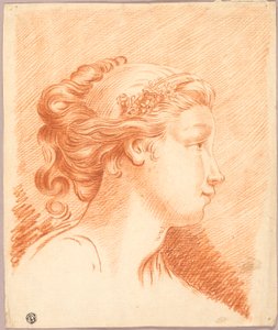 Cabeça de rapariga de perfil à direita de François Boucher