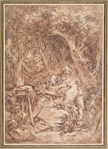 Amantes Surpreendidos (Annette e Lubin) de François Boucher